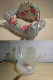 With the bottle caps on, gather all the plastic bottles in a circular shape and secure them with tape. Diy Plastic Bottle Comfort Chair Diy Projects Usefuldiy Com