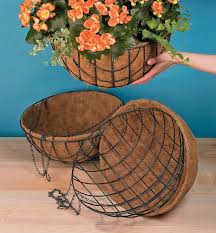 After the baskets were filled with dirt, the liner popped into shape and my wire planter looked great again. Set Of 3 Hanging Baskets Lee Valley Tools