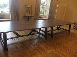 The tables you see here seat anywhere from 5 people to 8 people, with extensions that can seat an additional 12 people, allowing you to seat up to 14 people or more. Large Dining Tables Vintage Furniture Co