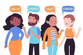 Alto ángulo de vista de la gente formando una burbuja del. Personas Hablando Dibujo Animado