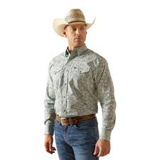 Ariat Men's Emery Long Sleeve Snap Blue Shirt