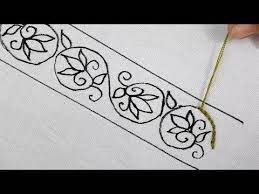 Hand Embroidery Borderline Design For Saree Dress Simple Border Line Embroidery D Handmade Embroidery Designs Hand Embroidery Videos Border Embroidery Designs