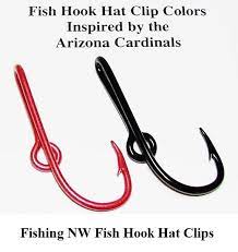 Arizona Cardinals Inspired Colored Fish Hook Hat Clips Etsy Hat Clips Arizona Cardinals Colorful Fish