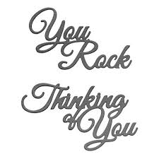 With large, detailed dies, doing a full die cut inlay on a card can be time consuming. Large Sentiments Die Cut Set Of 2 Word Dies Metal Cutting Dies For Card Making Scrapbooking Paper Crafting You Rock Thinking Of You Dies By Matty S Crafting Joy Buy Online