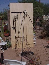 Fire Pit Tripod Complete With Tools My Design 4x8 Ft Plywood Background For Scale Wood Burner Campfire Open Fire Cooking