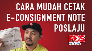 A consignment note is a shipping agreement between a shipper and the carrier that transport the goods. Cara Mudah Cetak E Consignment Note Atau E Nota Konsainan Poslaju Guna Smartphone Je Youtube