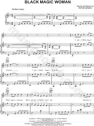 Celebrity black magic woman blues. Santana Black Magic Woman Sheet Music In D Minor Transposable Download Print Black Magic Woman Sheet Music Magic Women