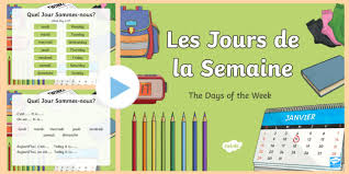 With young learners you will have to spend a lot of time working with this vocabulary for them to commit the words to memory but with old students it will take much less time. French Days Of The Week Powerpoint Cfe Resources Twinkl