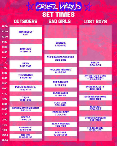 Echo & the Bunnymen postpone Cruel World fest appearance; here are this  weekend's set times – buzzbands.la