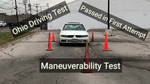 The maneuverability test is conducted in two steps. How To Pass Maneuverability Test Cone Test Driving Test Video Passed Akron City Guide