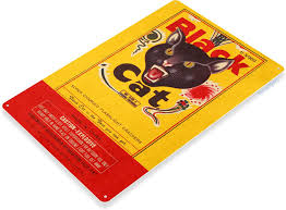 12 cm red green standard. Amazon Com Tin Sign C380 Black Cat Fireworks Firecrackers 4th July New Years Firework Stand Sign Posters Prints