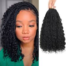 You make one loose braid on one. Amazon Com 8 Packs Boho Bob Box Braids Crochet Hair With Curly Ends 14 Inch 3x Bohemian Goddess Box Braids Crochet Hair Synthetic Braiding Hair Extension Black For Black Women Beauty