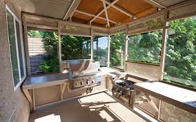 The enclosed patio offers a cozy space for enjoying the outside world all year round. Enclosed Outdoor Kitchen Pictures Outdoor Kitchen Build A Pizza Oven Kitchen Pictures