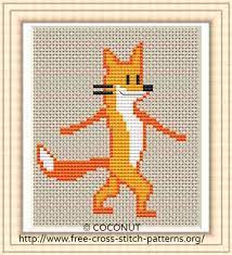 53 free alphabet & font patterns! Walking Fox Free And Easy Printable Cross Stitch Pattern Free Cross Stitch Pattern
