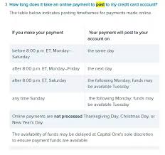 The last day of the billing cycle is the the closing date is when the creditor calculates the finance charges and adds them to the balance. How Long Does It Take For A Capital One Payment To Post Quora
