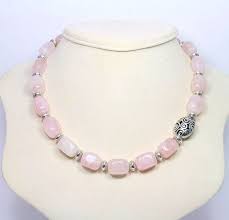 Rose Quartz Necklace Semi Precious Gemstone Necklace Semi Precious Stone Jewelry P Rose Quartz Jewelry Semi Precious Stone Necklaces Rose Quartz Necklace