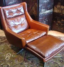 John Stuart Leather Lounge Chair Ottoman Mid Century Modern Vintage Leather Lounge Chair Chair And Ottoman Vintage Chairs Milo baughman attributed chrome scoop chairs.