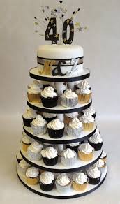 50th Birthday Cupcakes Black And Gold Black Gold And Silver Cup Cake Tower 40th Birthday Cupcakes Black And Gold Cake Black And Gold Birthday Cake