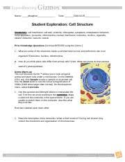 Make a sketch of the centrioles in the box to the right. Cell Structure Gizmo Revised 2020 Answers Name U200b U200banswers U200b U200b Date U200b Student Exploration Cell Structure Vocabulary U200b U200b Cell Membrane Course Hero