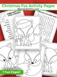 Free christmas coloring pages featuring 10 christmas characters and items. Free Printable Christmas Fox Activity Pages Mama Likes This
