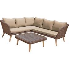 Asymmetric corner sofas usually have a chaise longue, on the right or left side of the couch. Lounge Set Garden Sofa Corner Couch Aluminum Anise Brown Acacia Terrace Balcony Wickerwork Etc Shop Lamps Furniture Technology Household All From One Source Etc Shop