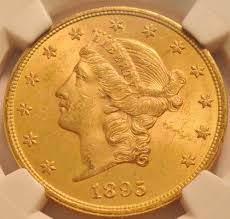 For that reason the coins most often encountered by the public are worth between $1,200 and $1,300. 1895 20 Ngc Ms 63 Gold Liberty Double Eagle Uncirculated Twenty Dollar Coin Ms63 Pcgs Auction Prices