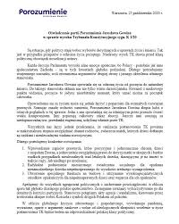 (1.2) dokument potwierdzający uzgodnione warunki. Porozumienie On Twitter Stanowisko Porozumienia Jaroslawa Gowina W Sprawie Wyroku Trybunalu Konstytucyjnego