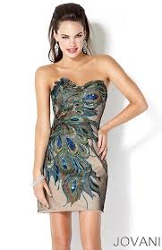 Jovani Short And Cocktail Peacock Feathers Prom Dress 4692 Feel Fabulous In This Gorgeous Peacock Inspir Peacock Cocktail Dress Peacock Dress Beautiful Dresses