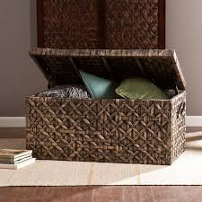 The impressive nature of the furniture made of wicker can last for a very long time. Southern Enterprises Water Hyacinth Trunk Coffee Table In Blackwash Walmart Com Walmart Com