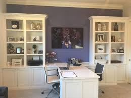 Custom Office With His And Hers Desks And Bookshelves Home Office Layouts Home Office Design Cheap Office Furniture