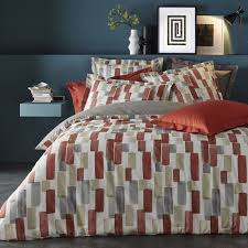 Housse De Couette En Percale De Coton Et Son Imprime Effet Aquarelle De Cubes De Differentes Couleurs Rabat Pour Housse De Couette Percale De Coton Housses