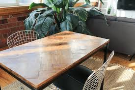 Diy Herringbone Table The Sorry Girls In 2020 Diy Dining Table The Sorry Girls Diy Table Top