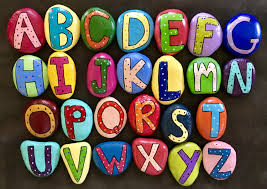 Alphabet Learning Stones Painted Rocks Abc S Colors Play Set Toys Story Stones Moonrocksart By Moonrocksart Stone Painting Painted Rocks Rock Crafts