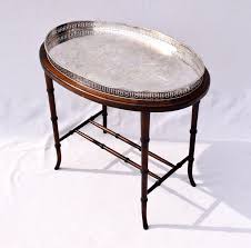 Baykul turkish ottoman coffee tea beverage silver vintage serving square tray, luxury metal chrom moroccan decorative breakfast dinner table, ottoman trays extra large (silver) 4.0 out of 5 stars. Regency Faux Bamboo Walnut And Silver Plate Tray Table For Sale At 1stdibs