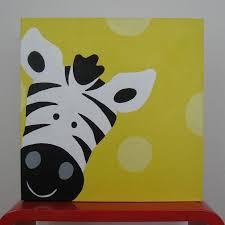 Jungle animals prints, zoo animals nursery decor, african animals prints giraffe lion monkey, safari art for nursery safari animal print set splanodesign. Jungle Safari Zebra Canvas Painting Yellow By Toycrazy On Madeit Kids Canvas Painting Zebra Painting Canvas Zebra Canvas