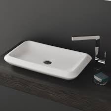 26 inch rectangle white ceramic vessel sink