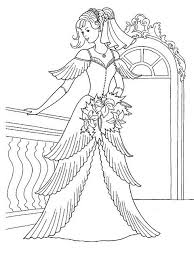 Young woman in the ball gown. Fancy Princess Coloring Pages B111 Coloring Pages Large