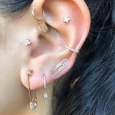 Clip It Up Or Pin It Up In Diamonds Paperclip Safetypins Earrings Diamo Heart Shaped Diamond Stud Earrings Diamond Earrings Studs Earings Piercings