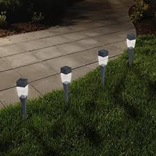 Solar Powered Lights Set Of 24 Led Outdoor Stake Spotlight Fixture For Gardens Pathways And Patios By Pure Garden Amazon Com