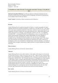 Juli 2011 die anschläge in oslo und auf der insel utøya, bei denen 77 menschen ums leben kamen, davon 69 teilnehmer eines. Pdf O Manifesto De Anders Breivik Um Atentado Anunciado Noruega 22 De Julho De 2011