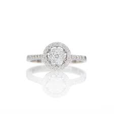 Oro 750/°°° (18kt) peso del metallo: Anello Fiore Con Contorno In Oro Bianco E Diamanti Orsini