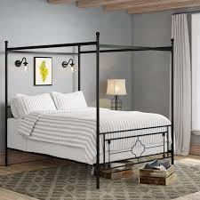Gracie oaks metal canopy bed frame, platform bed frame queen w/ x shaped frame (queen ) in black, size 39.76 w x 78.74 d in | wayfair. Gracie Oaks Woodson Canopy Bed Reviews Wayfair Canopy Bed Frame Queen Canopy Bed Upholstered Queen Bed Frame