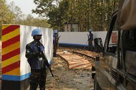 U.N. Peacekeepers from Bangladesh and Sri Lanka prepare