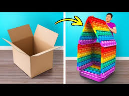 I have yet to see a headboard as creative as this geometric shape one. Rainbow Pop It Playhouse Cool Cardboard Diy Crafts And Cheap Room Decor Ideas For Cozy Home Gem Tv Usa