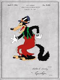 600 bc) and grimms' fairy tales. 1934 Walt Disney Big Bad Wolf Gray Colorized Patent Print Drawing By Greg Edwards