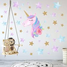 You can also upload and share your favorite unicorn wallpapers. Cartoon Cute Unicorns Star Heart Wall Stickers Wallpaper Diy Vinyl Home Wall Decals Kids Living Room Bedroom Girls Room Decor B Buy Online In Iceland At Desertcart Is Productid 77307132