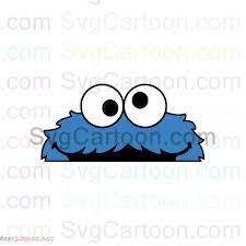 Cookie Monster Peeking Face Sesame Street Svg Dxf Eps Pdf Png Sesame Street Monster Cookies Monster
