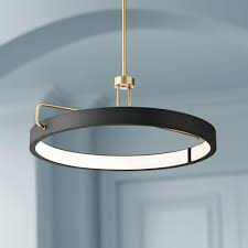 Black And Antique Brass Pendant Light Chandeliers Pemberton 26 W Black Antique Brass Ring Led Pendant Light In 2020 Led Pendant Lights Pendant Light Pendant Lights Chandeliers