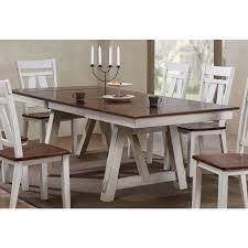 Rectangular shaped table with chairs. Winslow Rectangular Dining Table Off White Rustic Cherry By Bernards Furniturepick