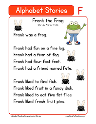 Next time won't you sing with me? Alphabet Stories Letter F Reading Comprehension Worksheet Have Fun Teaching